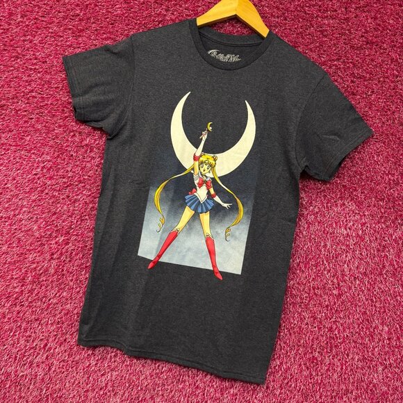 Sailor Moon Crescent Moon Wand Pretty Guardian Anime Tee Small - Picture 3 of 4